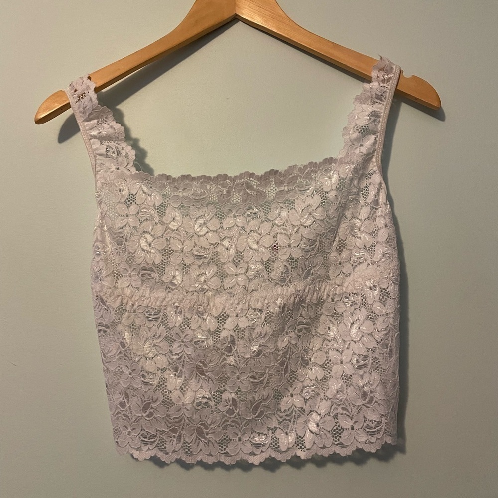 Fashion Bug White Lace Top Large